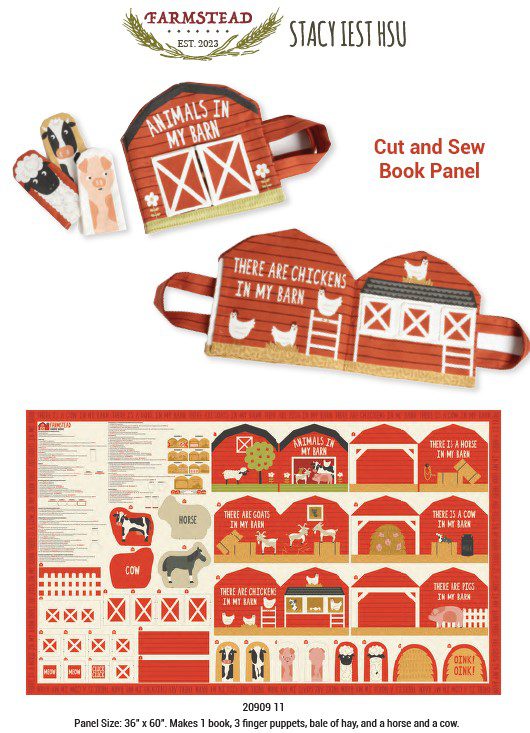 Farmstead Cuddle- Cut and Sew Cuddle Book 42" Panel: Sold by the PANEL