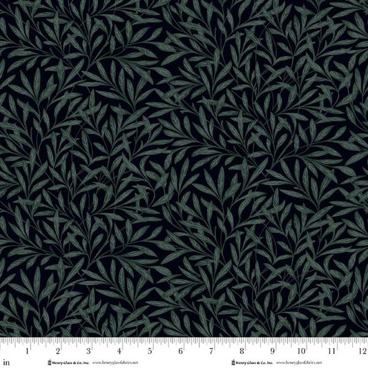 Serenade- Navy Foliage: Sold By The 1/2 Yard
