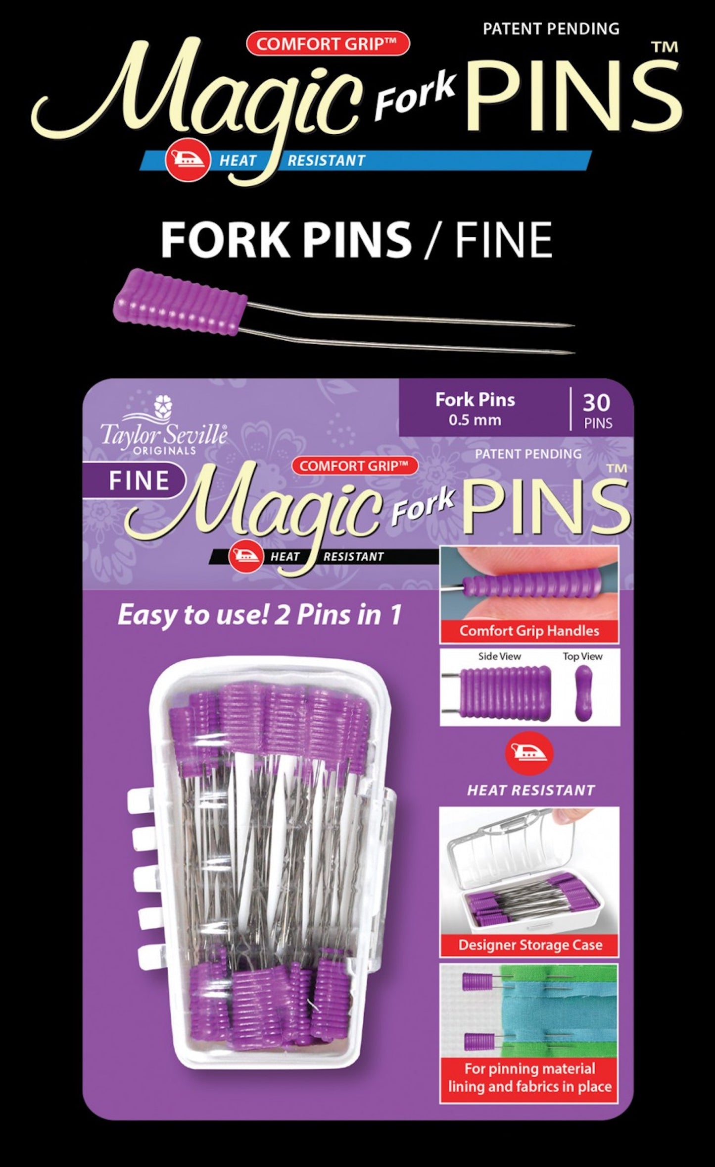 Magic Fork Pins- Fine 30pc