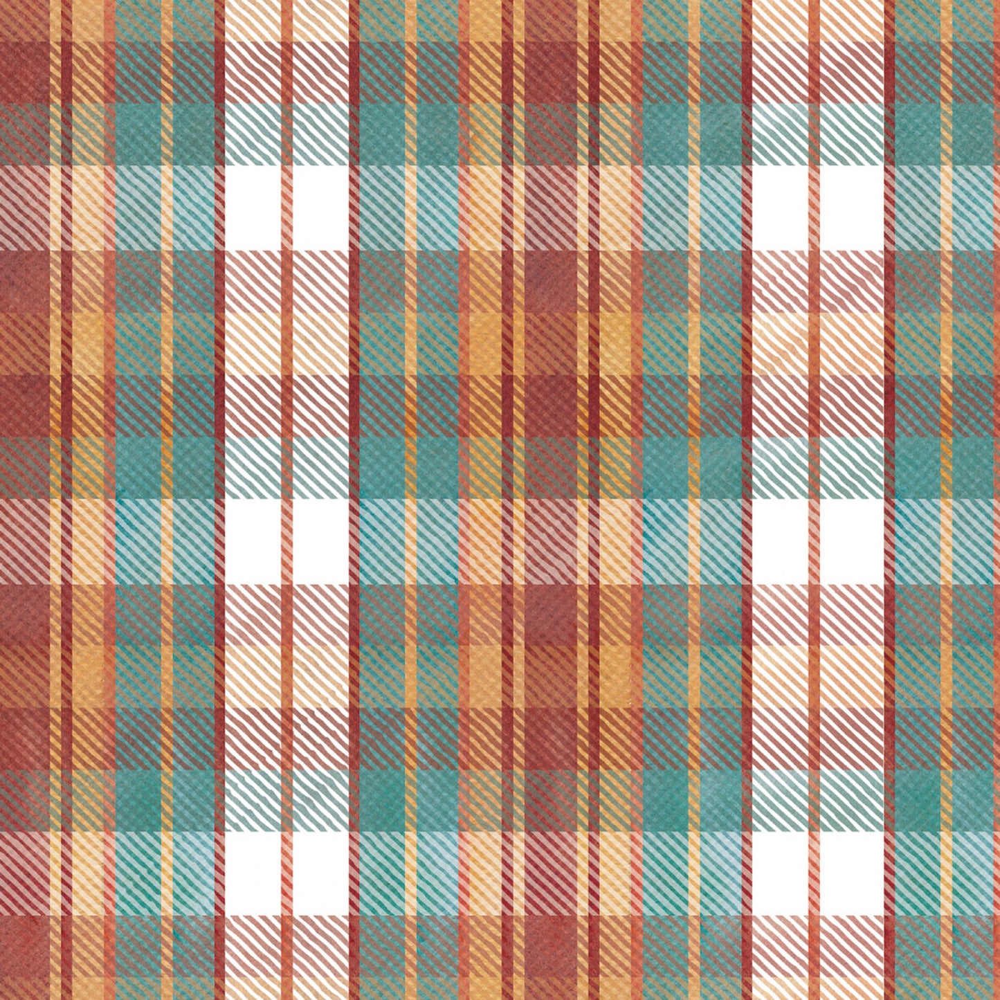 Pumpkin Please- Multi Harvest Plaid: Sold by the 1/2 yard