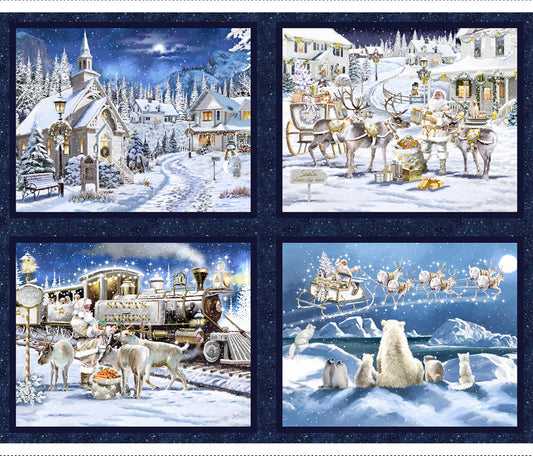 Here Comes Santa 36in Panel: Sold by the Panel