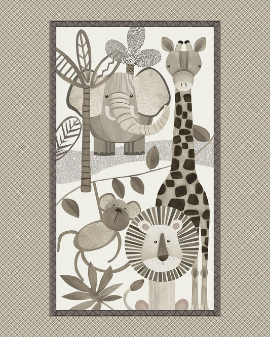 Jungle Romp- 48" MINKY Jungle Panel: Sold by the Panel