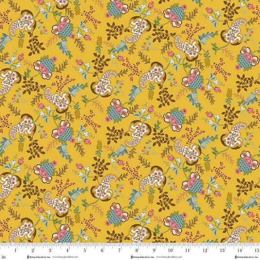 Love Struck- Yellow Fancy Floral: Sold by the 1/2 yard