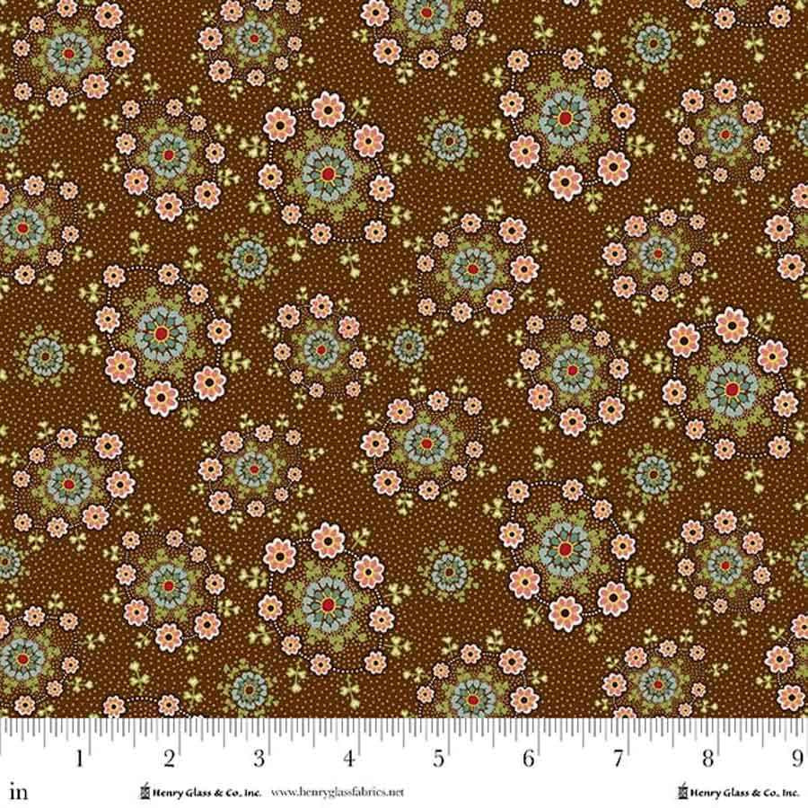 Love Struck- Brown Daisy Wreaths: Sold by the 1/2 yard