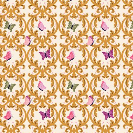 Rococo Riot- Creme Rebel Rocaille: Sold by the 1/2 Yard