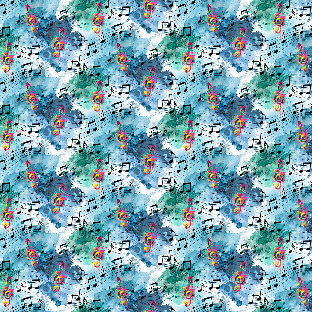 Play That Donkey Music- Blue Donkey Music: Sold by the 1/2 yard