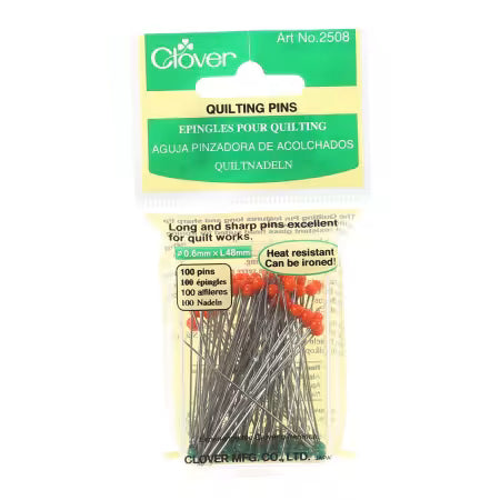 Clover Glass-Head Quilting Pins: 100 pc