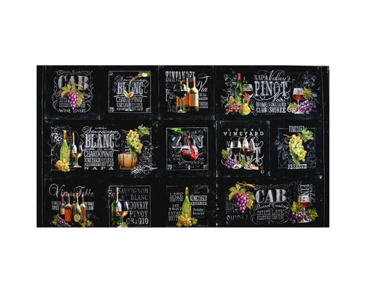 Life Happens Wine Helps- Black Multi Panel- Digital Print