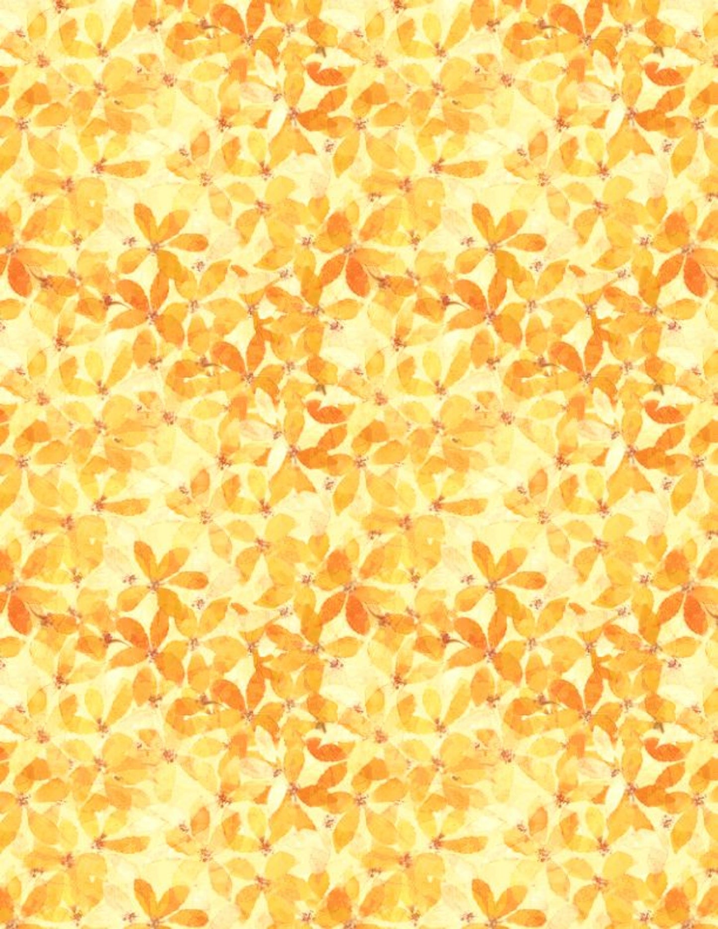Sunlit Serenade- Yellow Medium Floral: Sold by the 1/2 Yard