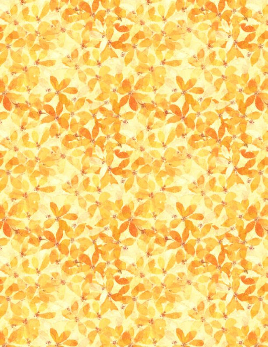 Sunlit Serenade- Yellow Medium Floral: Sold by the 1/2 Yard