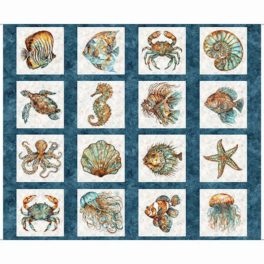 Atlantis- Sea Creature Picture Patches Panel: Sold by the panel