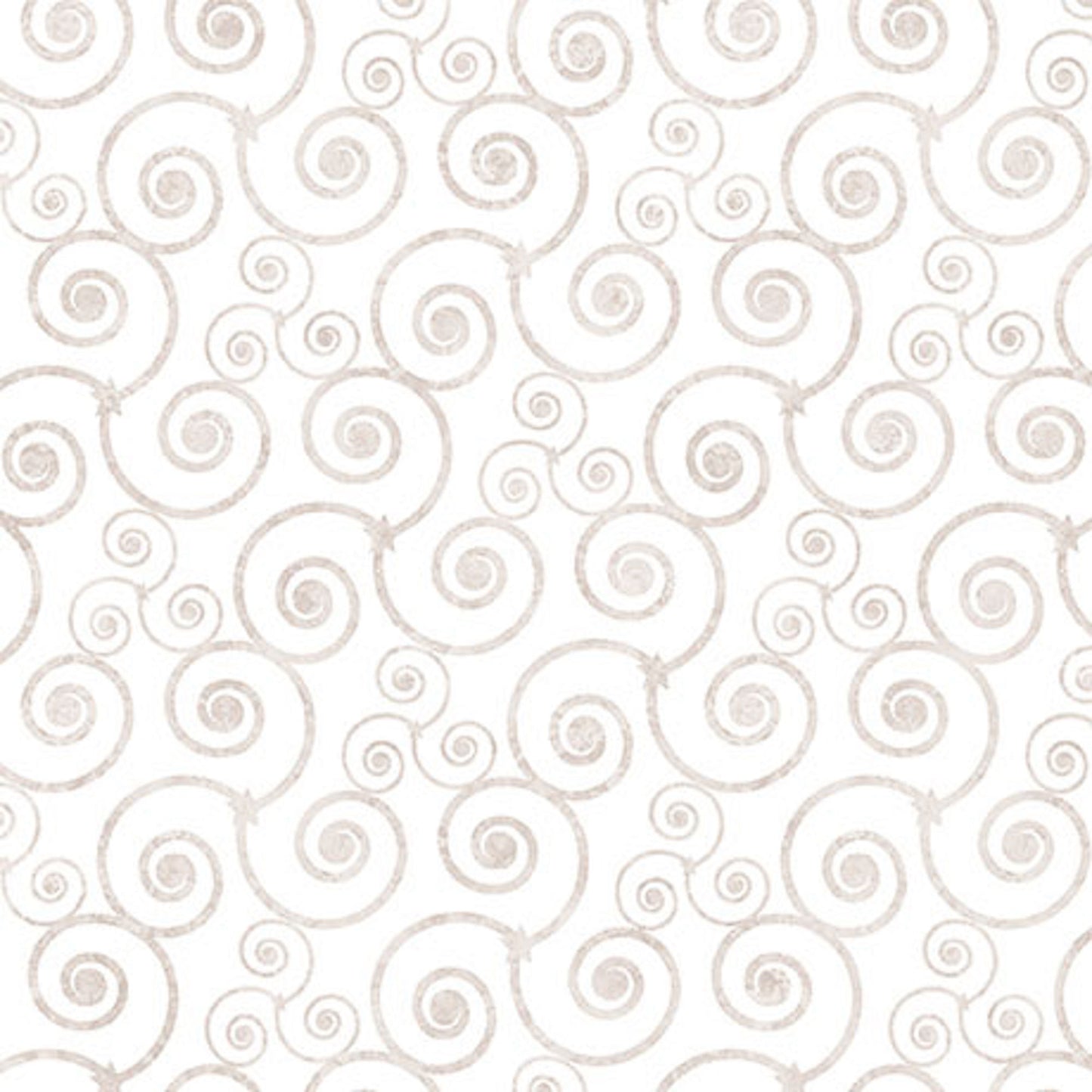 Night Flight- White Scroll: Sold by the 1/2 yard