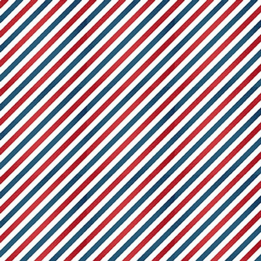 Hipster- Red Biased Barber Stripe: Sold by the 1/2 yard.