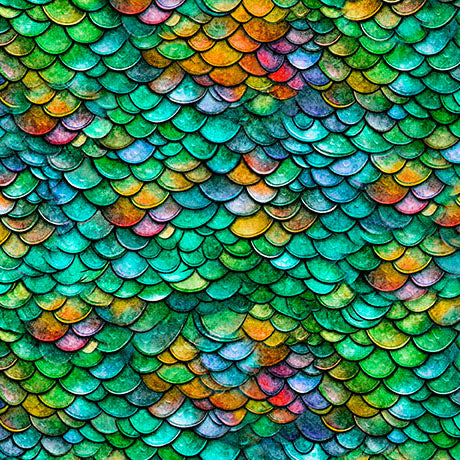 Dragon's Song- Green Dragon Scales: Sold by the 1/2 yard.