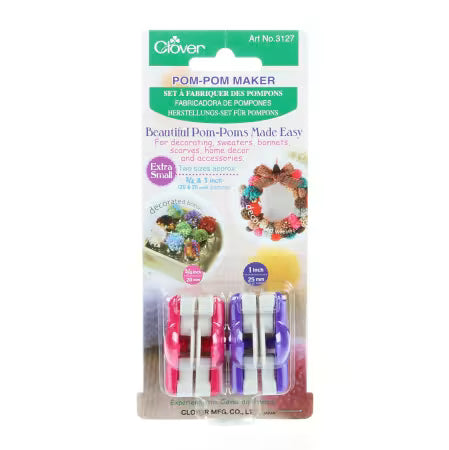 Clover Pom Pom Maker: Extra Small 3/4in & 1"