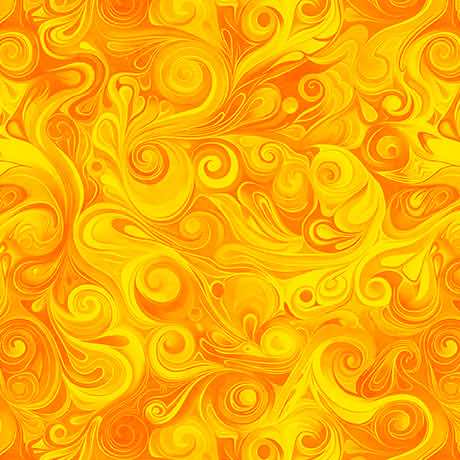 Jubilee- Orange Swirl Tonal: Sold by the 1/2 yard