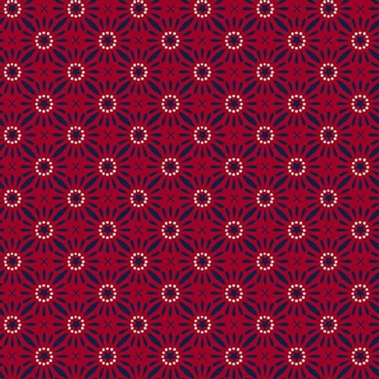 Friday Harbor- Red Star Flowers: Sold by the 1/2 Yard