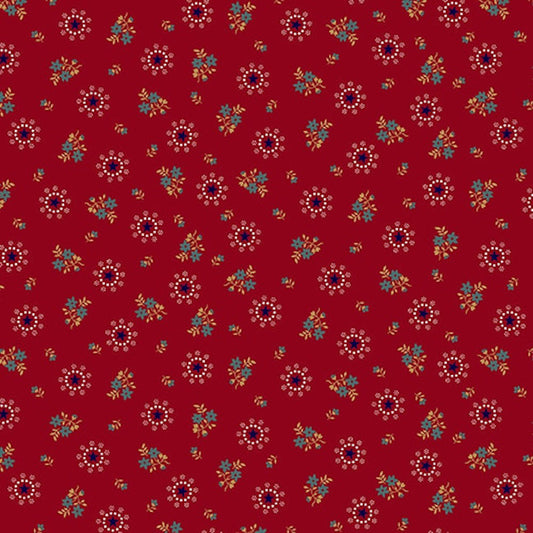 Friday Harbor- Red Wreaths: Sold by the 1/2 Yard