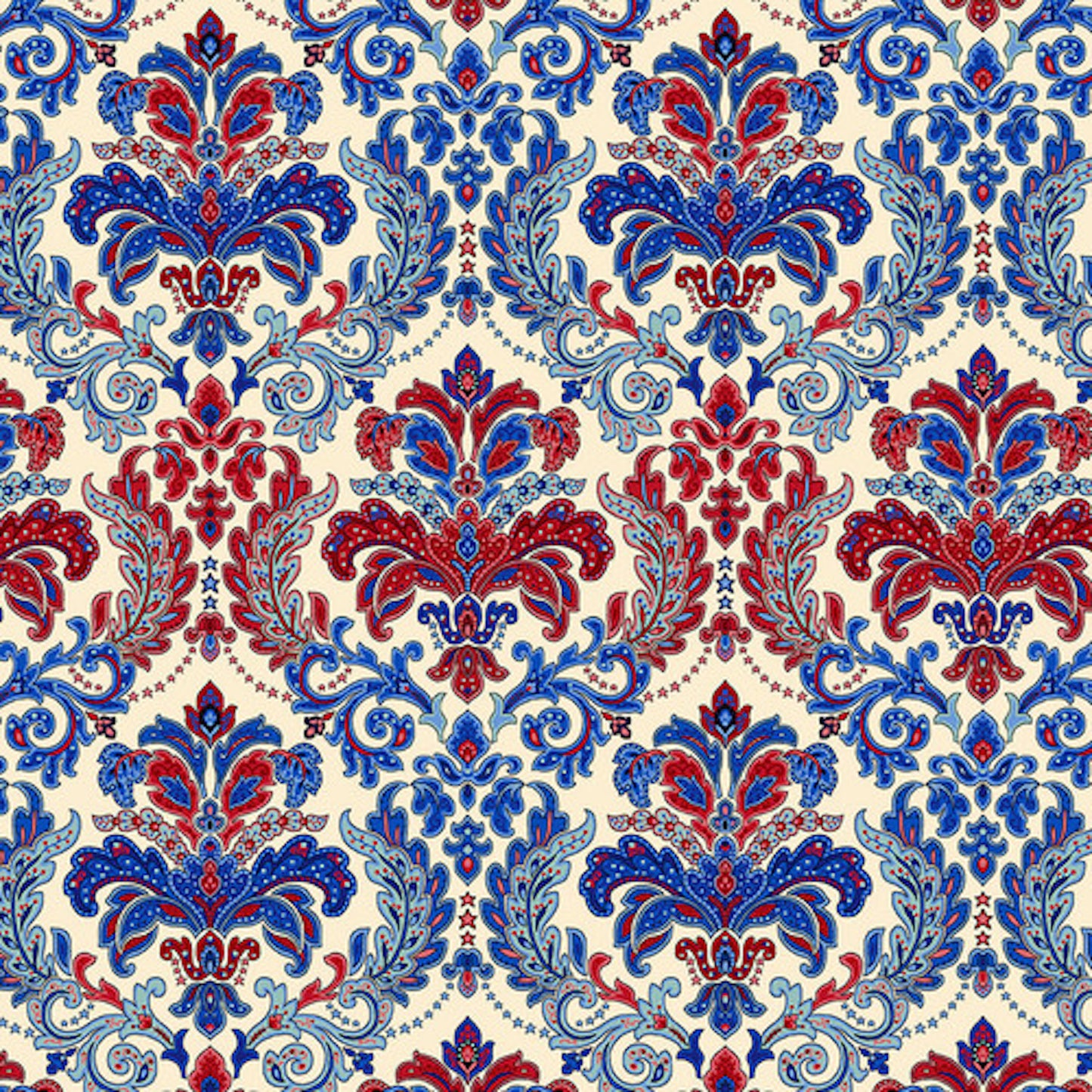 Liberty Hill- Cream Damask: Sold by the 1/2 Yard