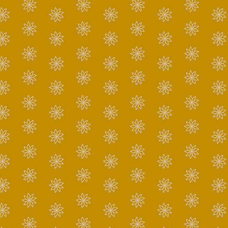 Feelin' Fallish- Gold Flower Geo: Sold by the 1/2 yard