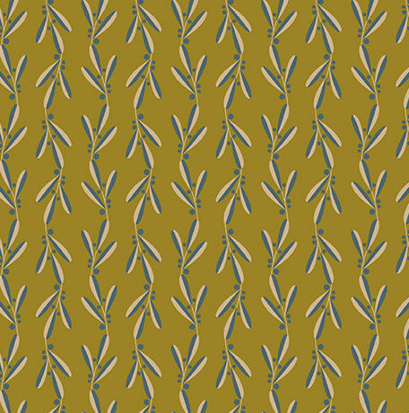 Feelin' Fallish- Olive Viney Stripe: Sold by the 1/2 yard