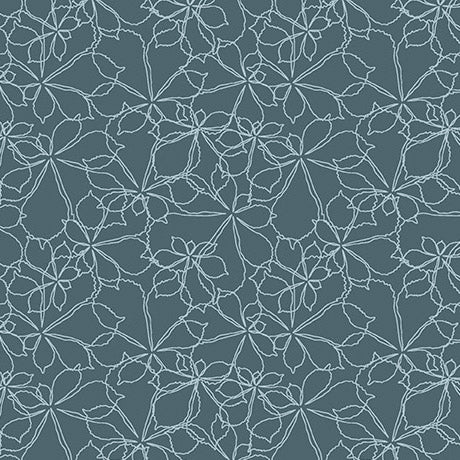 Feelin' Fallish- Blue Scribble Sketch: Sold by the 1/2 yard