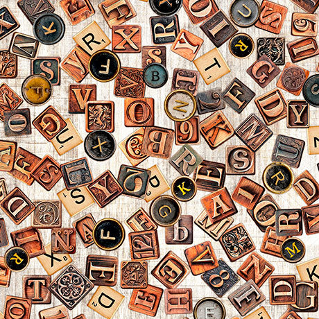 Book Club- Birch Letters: Sold by the 1/2 yard
