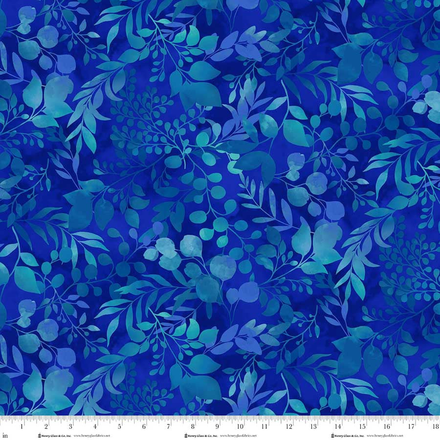 Blissful Blooms- Royal Fern & Foliage: Sold by the 1/2 yard