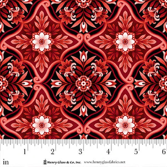 Scarlet's Treasure- Red Foulard Tiles: Sold by the 1/2 yard.