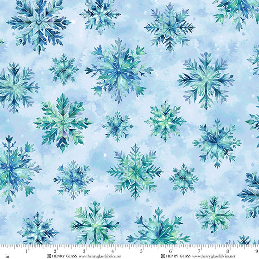 Beyond the Pines- Medium Blue Snowflakes