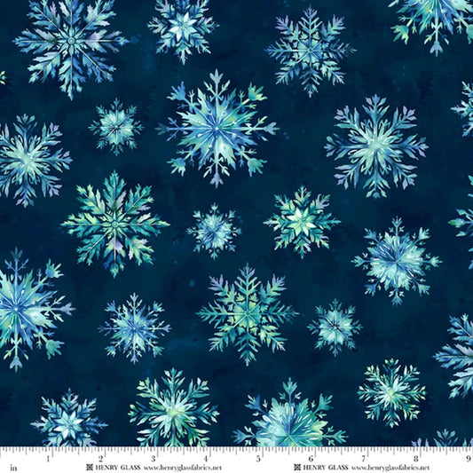 Beyond the Pines- Midnight Blue Snowflakes