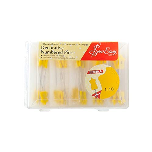 Yellow Decorative Numbered Pins: 200pcs