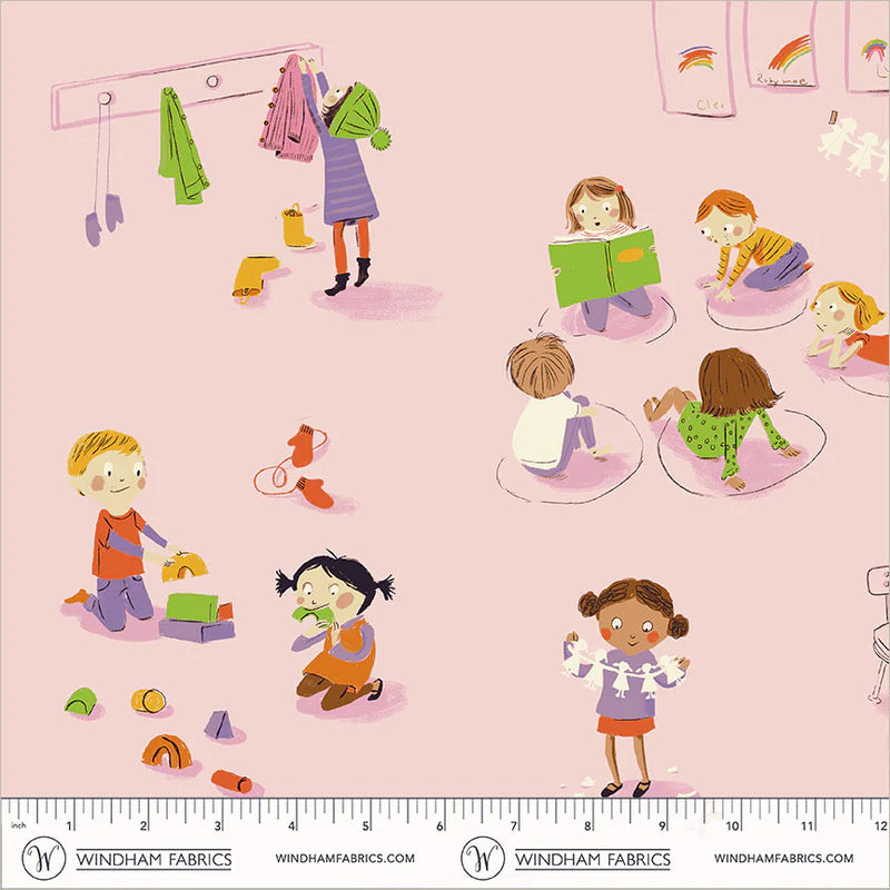 Heather Ross Favorites- Pink Kindergarten: Sold by the 1/2 yard