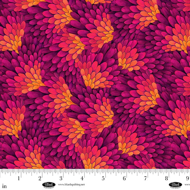 Luminous Haven- Magenta Feather Texture: Sold by the 1/2 yard