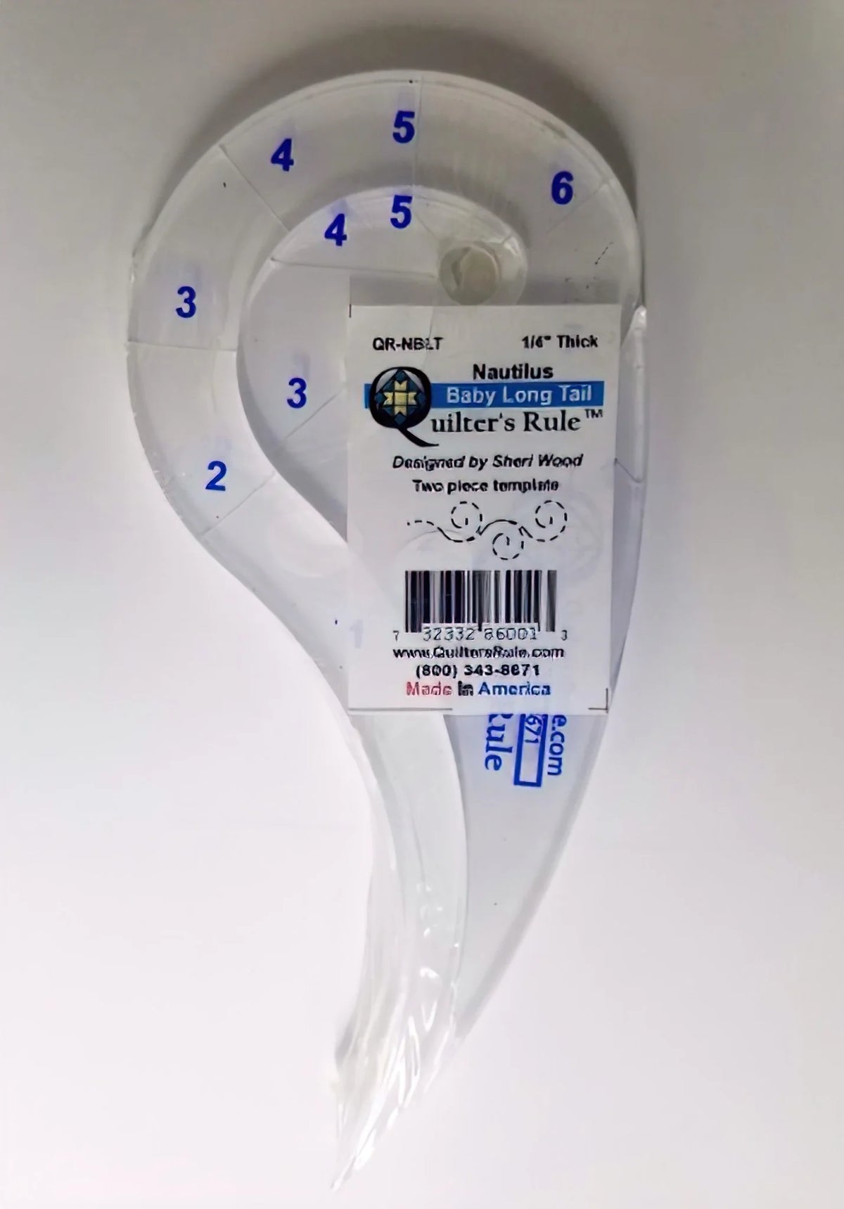 Quilter's Rule Nautilus Long Tail Ruler Set 1/4" thick