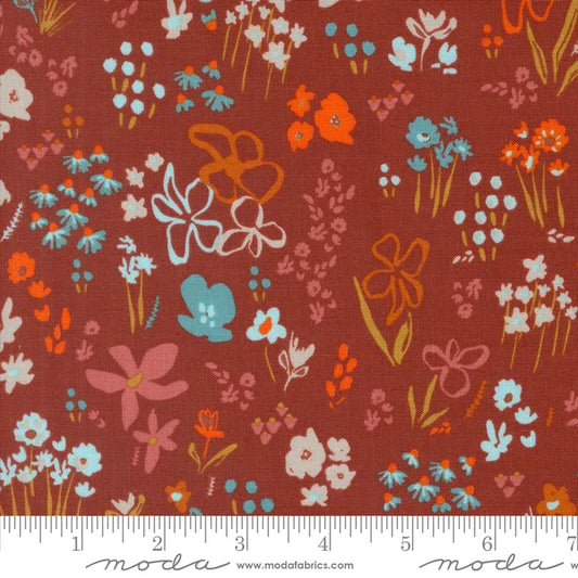 Things Above- Paved Brick Scattered Flowers: Sold by the 1/2 yard