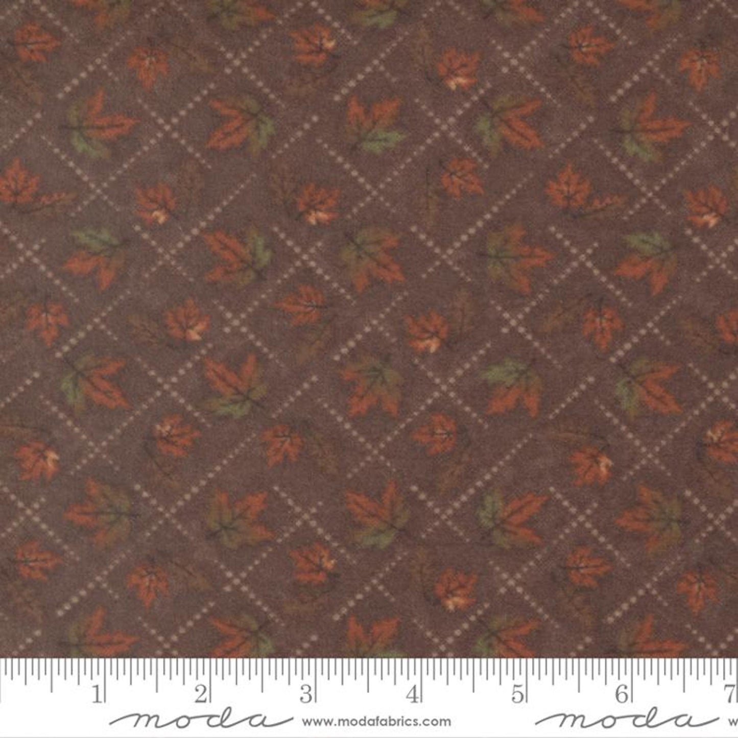 Fall Melody Flannel- Brown Diamond Leaves: Sold by the 1/2 Yard