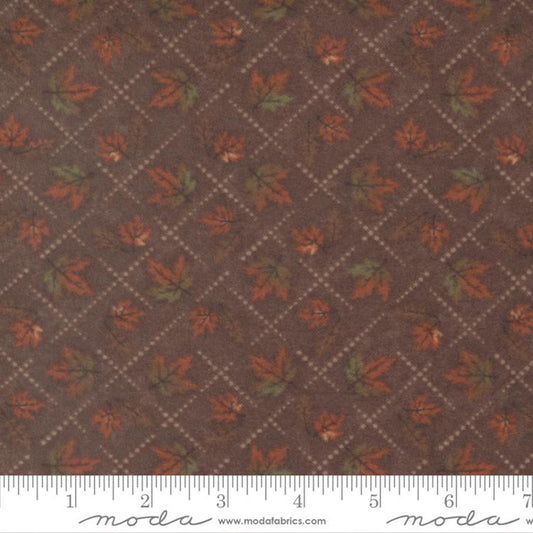 Fall Melody Flannel- Brown Diamond Leaves: Sold by the 1/2 Yard