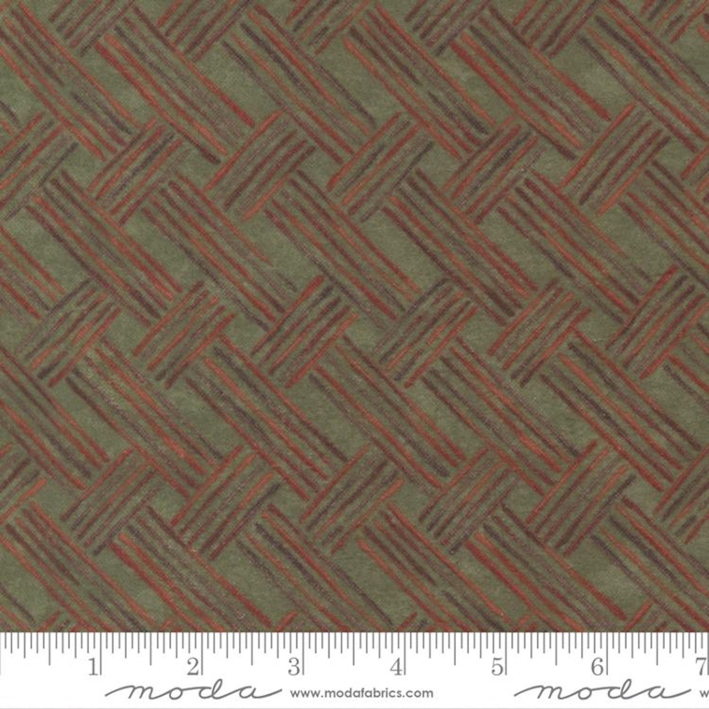 Fall Melody Flannel- Olive Basket Weave: Sold by the 1/2 Yard