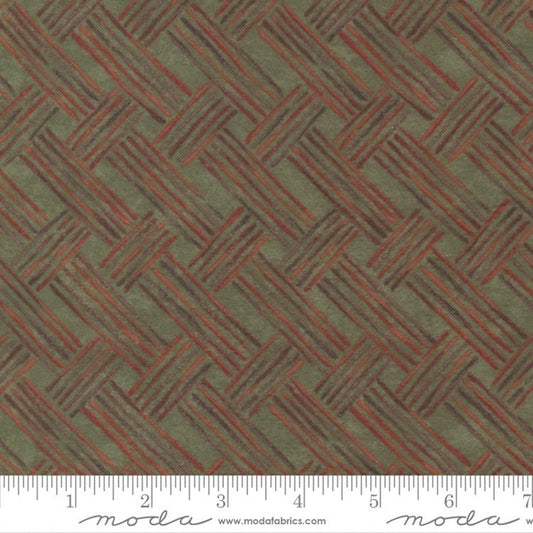 Fall Melody Flannel- Olive Basket Weave: Sold by the 1/2 Yard