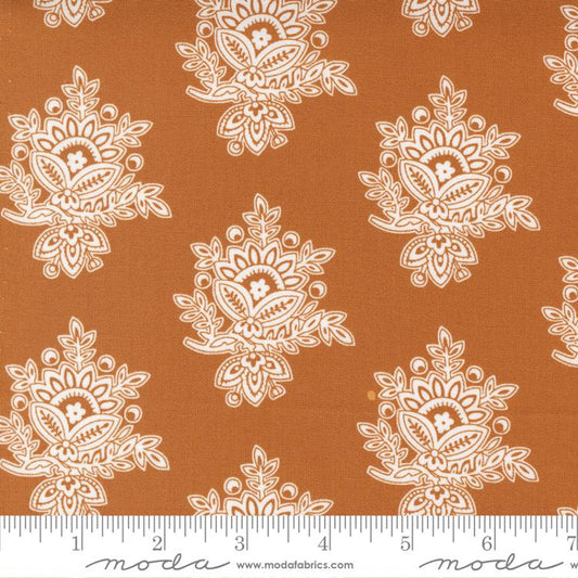 Cinnamon Cream- Cinnamon Vintage Block: Sold by the 1/2 yard