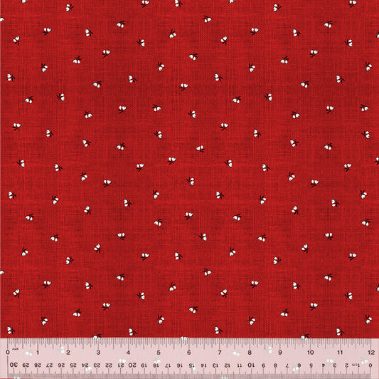 Sable & Scarlet- Red Buds: Sold by the 1/2 Yard