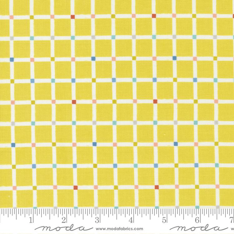Delivered with Love- Citrine Grid Check: Sold by the 1/2 yard