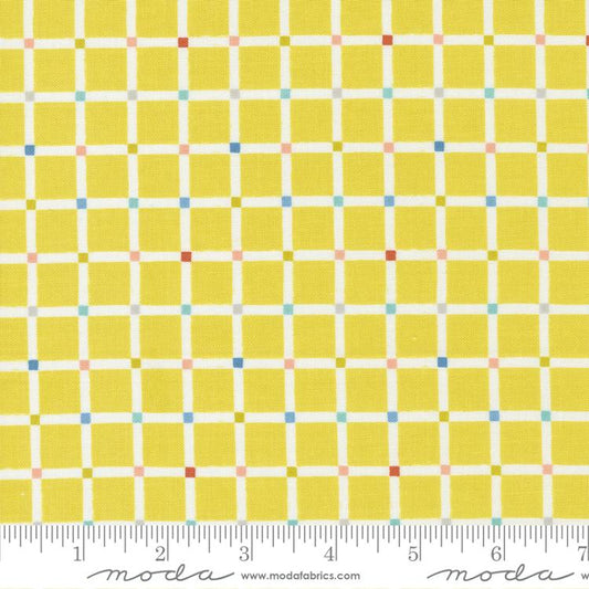 Delivered with Love- Citrine Grid Check: Sold by the 1/2 yard