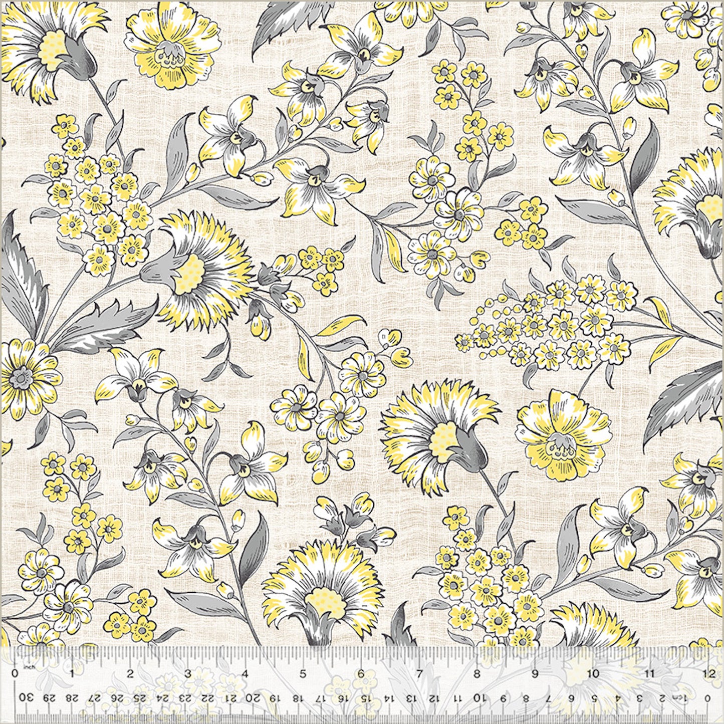 Fanfare- Linen Jacobean Garden: Sold by the 1/2 Yard