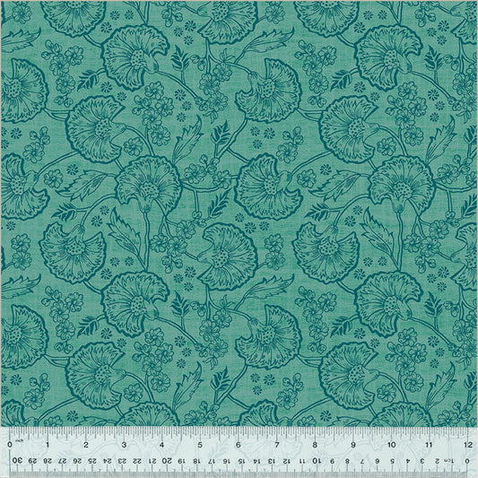 Fanfare- Jade Block Print: Sold by the 1/2 Yard
