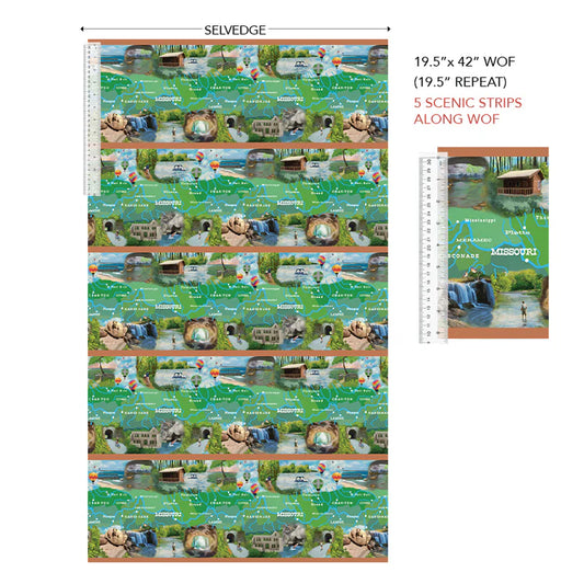 All Missouri Shop Hop 2025- Multi River Runs Through It: Sold by the 1/2 yard.