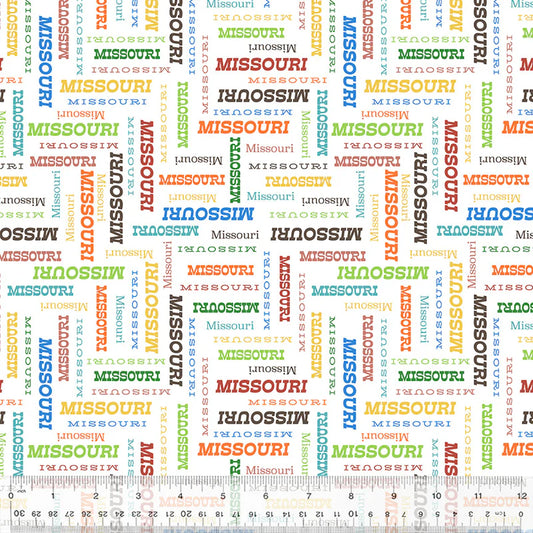 All Missouri Shop Hop 2025- White Missouri, Our Home: Sold by the 1/2 yard. PREORDER