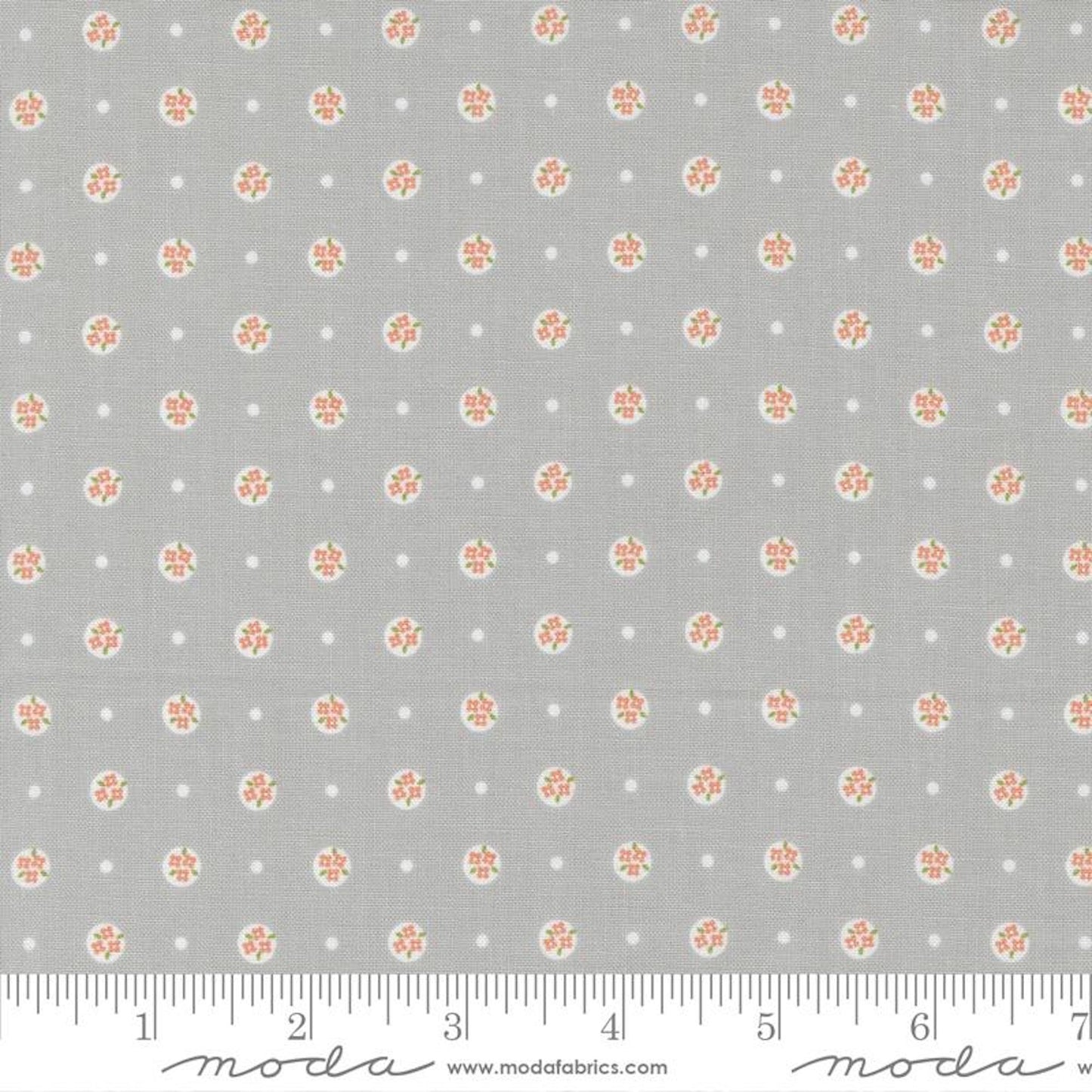 Peachy Keen- Posy Polka Grey