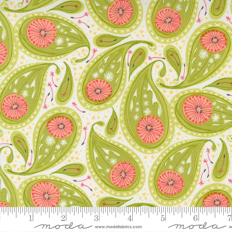 Dandi Duo- Grass Paisley: Sold by the 1/2 yard